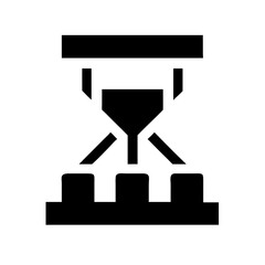Hourglass with Blocks Inside Icon Design