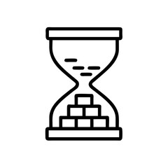 Hourglass with Blocks Inside Icon Design