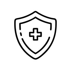 Obraz premium Insurance Shield with Medical Icon Design