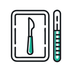 Lab Scalpel and Tray Icon Design