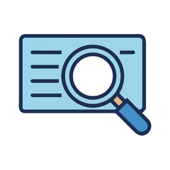 Magnifying Glass Inspecting Card Icon Design