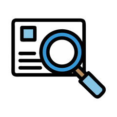 Magnifying Glass Inspecting Card Icon Design