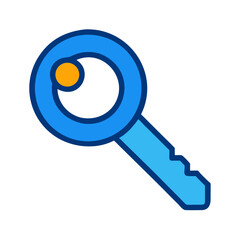 Magnifying Glass with Key Icon Design