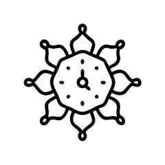 Mandala with Timer Symbol Icon Design