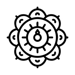 Mandala with Timer Symbol Icon Design
