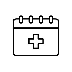 Medical Calendar with Highlighted Appointment Date Icon Design