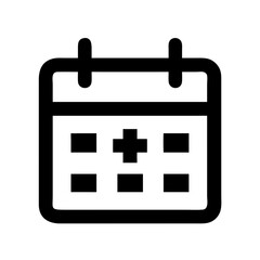 Medical Calendar with Highlighted Appointment Date Icon Design