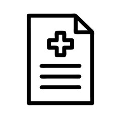 Obraz premium Medical Document with Cross Symbol and Patient Info Icon Design
