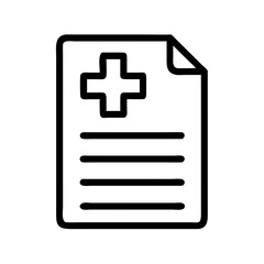 Obraz premium Medical Document with Cross Symbol and Patient Info Icon Design