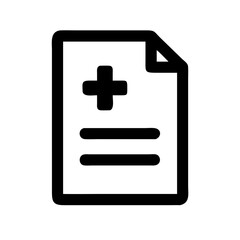 Medical Document with Cross Symbol and Patient Info Icon Design