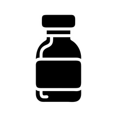 Medicine Bottle Container with Secure Cap Icon Design