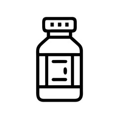 Medicine Bottle Container with Secure Cap Icon Design