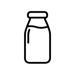 Milk Protein Bottle with Nutritional Label Icon Design