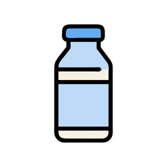 Milk Protein Bottle with Nutritional Label Icon Design