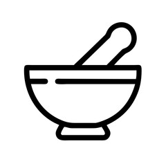 Mortar and Pestle for Traditional Pharmacy Use Icon Design