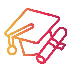 graduation Line Gradient Icon