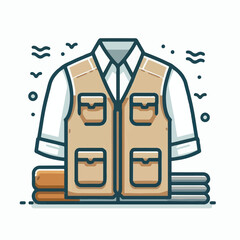 vest, clothing, jacket, isolated, illustration, safety, wear, back, front, garment, clothes, casual, outline, uniform, protection, fashion, flat, waistcoat, vector, pocket, sleeveless, apparel, design
