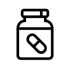Multivitamin Container with Visible Capsule Inside Icon Design