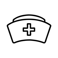 Nurse Cap with Health Cross Symbol Icon Design