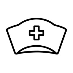 Nurse Cap with Health Cross Symbol Icon Design