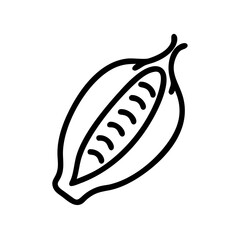 Opened Cacao Pod Revealing Cocoa Beans Icon Design