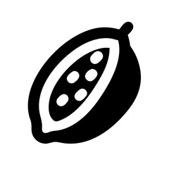 Opened Cacao Pod Revealing Cocoa Beans Icon Design