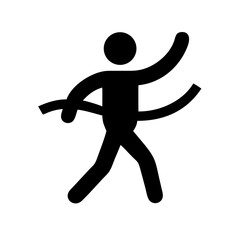 Person Crossing Finish Line Ribbon in Victory Icon Design