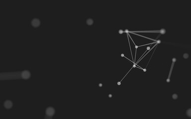 Abstract background. Molecules technology with polygonal shapes, connecting dots and lines. Connection structure. Big data visualization.
