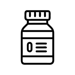 Pill Bottle with Printed Medical Label Icon Design