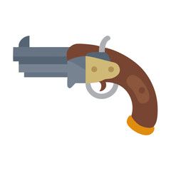 Pirate Pistol with Vintage Flintlock Style Icon Design