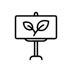 Plant Signboard Used for Environmental Awareness Icon Design