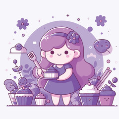 violet, background, purple, design, plant, color, blossom, spring, illustration, flower, floral, vector, natural, garden, nature, abstract, bloom, blur, beautiful, beauty, botanical, elegant, blue, ef