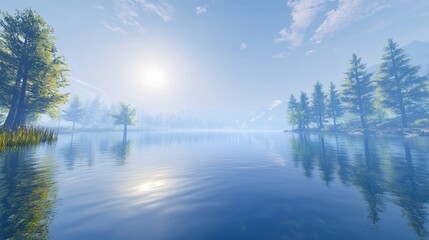 lake in the morning