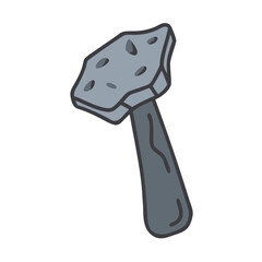 Primitive Stone Axe with Wooden Handle Icon Design