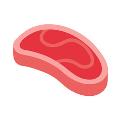 Raw Meat Cutlet with Marbled Texture Icon Design