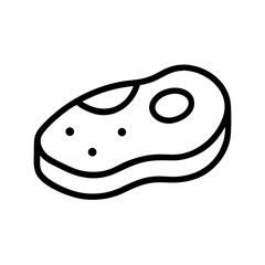Raw Meat Cutlet with Marbled Texture Icon Design