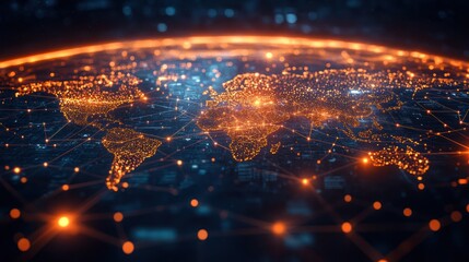 Fototapeta premium Global connectivity network highlighting worldwide digital data infrastructure