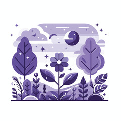 violet, background, purple, design, plant, color, blossom, spring, illustration, flower, floral, vector, natural, garden, nature, abstract, bloom, blur, beautiful, beauty, botanical, elegant, blue, ef