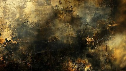 Abstract textured wall with mottled gold, black, and blue paint in background - Powered by Adobe