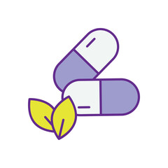 Herbal Medicine icons vector stock illustration