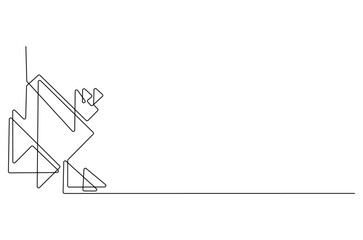Continuous one line drawing of Abstract triangle. Single line drawing illustration of Triangle Wall Frame. Picture Frame concept vector art. Doodle line illustration.