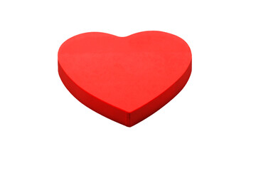 Closeup of a red heart on a transparent background. PNG file.
