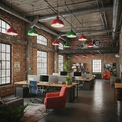 Industrial loft office design concepts