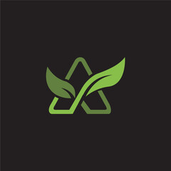 creative simple logo design initial A leaf