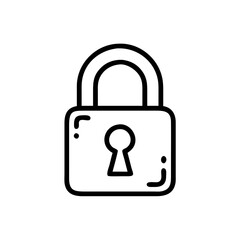 Secure Padlock with Reinforced Horizontal Bar Icon Design
