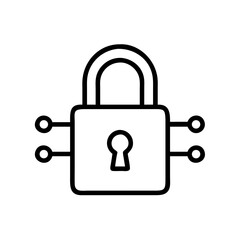 Secure Padlock with Reinforced Horizontal Bar Icon Design
