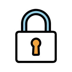 Secure Padlock with Reinforced Horizontal Bar Icon Design