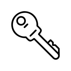 Simple Door Key with Classic Head Shape Icon Design