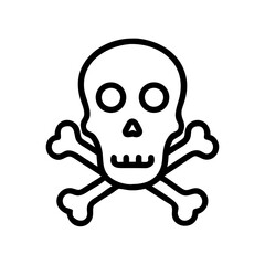 Skull with Crossed Bones Symbol Icon Design