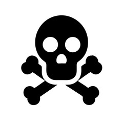 Skull with Crossed Bones Symbol Icon Design
